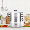 Arshia Premium Stainless Steel Steamer Pot – 32cm, 5-Layer Base, 8L Capacity