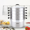 Arshia Premium Stainless Steel Steamer Pot – 32cm, 5-Layer Base, 8L Capacity