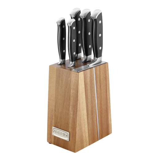 Arshia Premium 6-Piece Stainless Steel Knife Set with Wooden Block