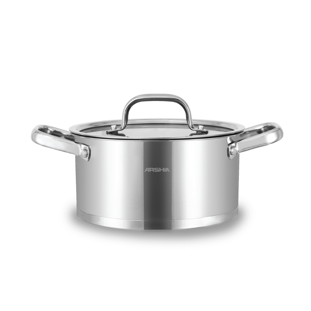 Arshia 8-Piece Stainless Steel Cookware Set – Premium 18/10 Steel, Non-Stick & Induction Compatible | Durable & Elegant Kitchen Set