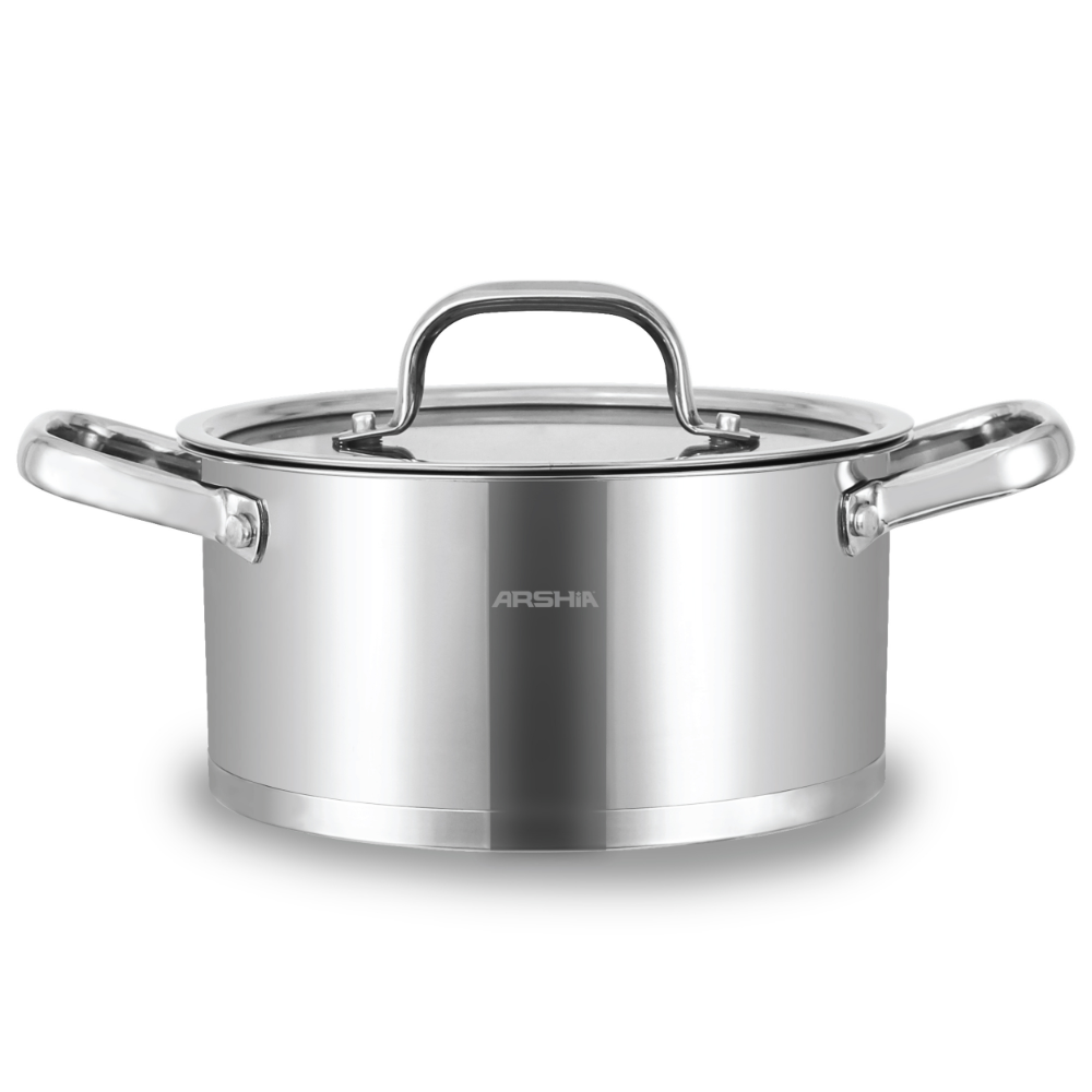 Arshia 8-Piece Stainless Steel Cookware Set – Premium 18/10 Steel, Non-Stick & Induction Compatible | Durable & Elegant Kitchen Set