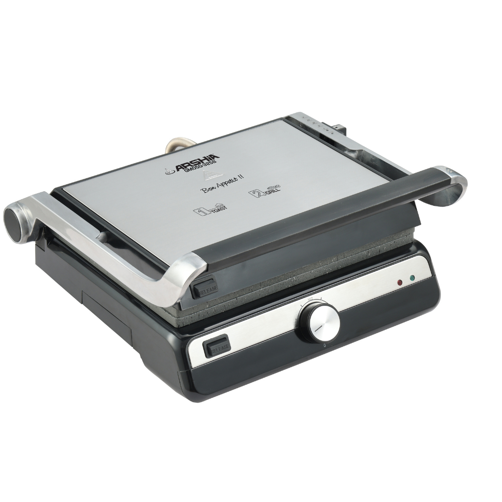 Arshia Smart Grill Pro 2000 W – 180° Flat-Open Electric Table Grill with Stone-Grain Coating