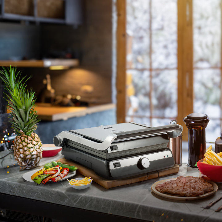 Arshia Smart Grill Pro 2000 W – 180° Flat-Open Electric Table Grill with Stone-Grain Coating