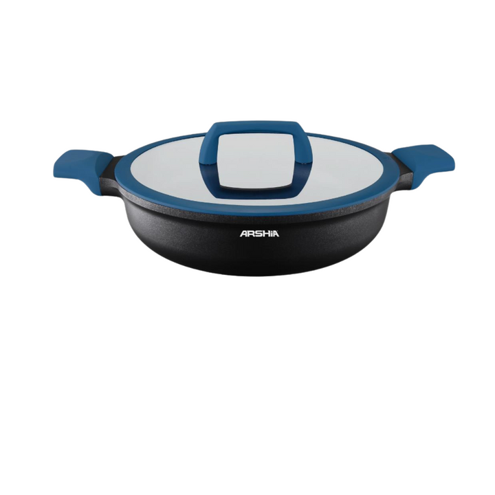 ARSHIA Frypan With Double Handle & Blue Lid 28cm