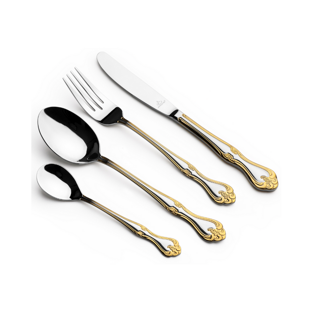 Arshia Stainless Steel cutlery Set 95pcs Silver & Gold