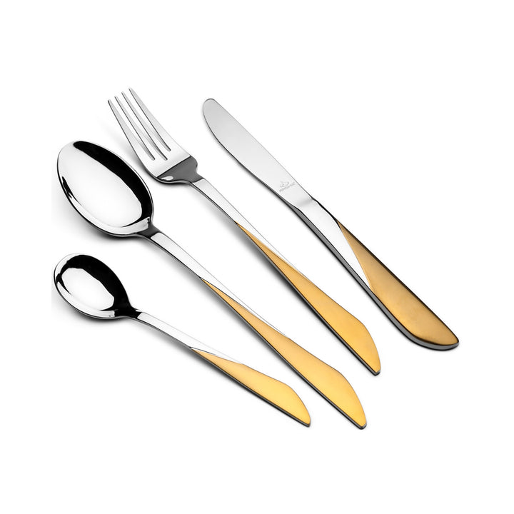 Arshia Stainless Steel Cutlery Set 86pc Gold & Silver