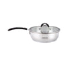 Arshia Stainless Steel Frypan long Handle  with 2 Lids 24 cm