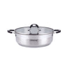 Arshia Stainless Steel Frypan Double Handle  with 2 Lids 32 cm