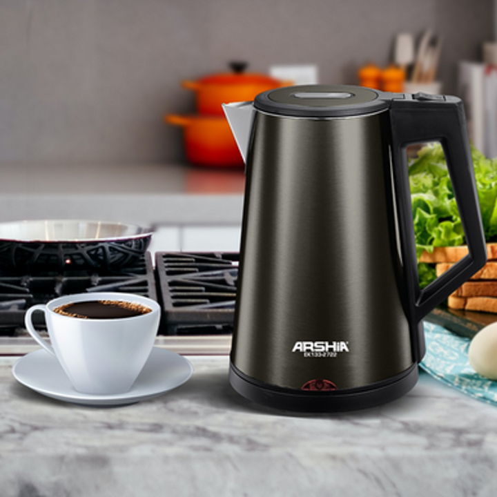 Arshia Stainless Steel Electric Kettle Black BS