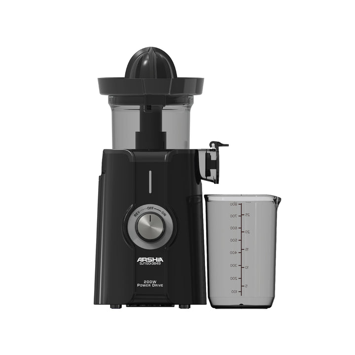 Arshia Juicer Machine Slow Juicer with Citrus Juicer 200W – (Black)