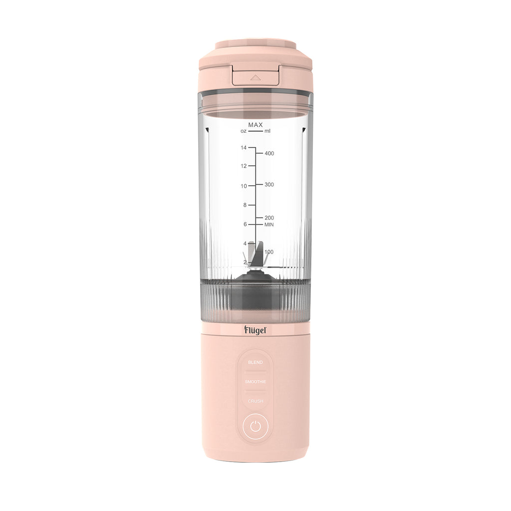 Flugel VitaGo Portable Blender 600ml – USB-C Rechargeable Personal Smoothie Maker, Ice Crushing, 180W High Power – Pink