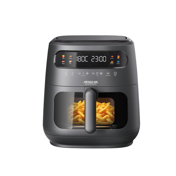 Arshia 8L Dual Heating Elements Air Fryer with Window Basket & Digital Touch – 8-in-1 Cooking Presets, 1750W