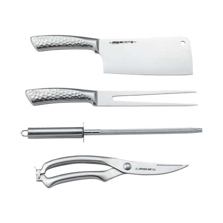 Arshia 10-Piece Stainless Steel Knife Set with Wooden Block