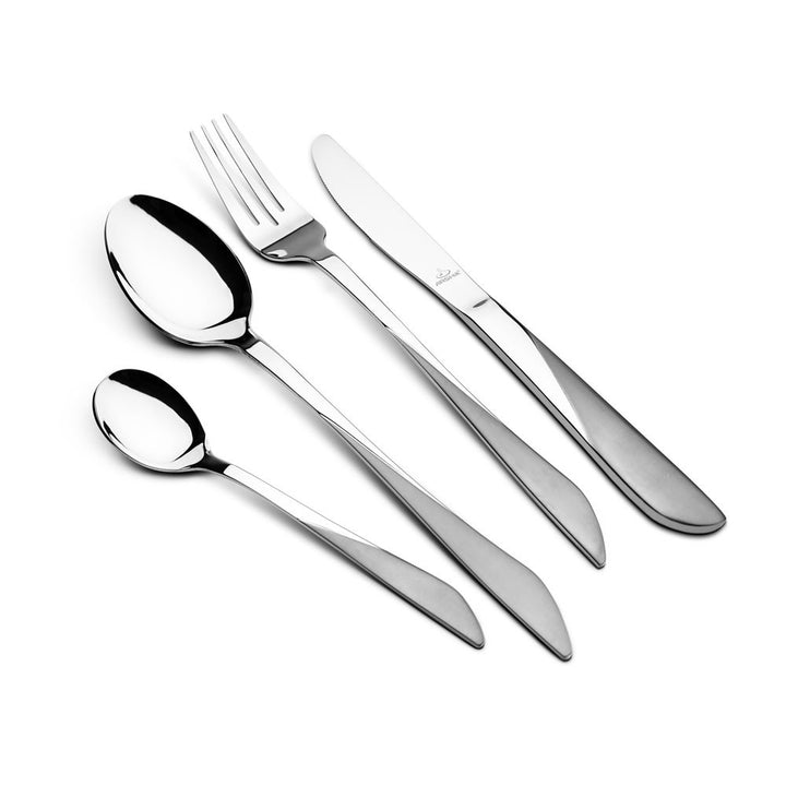 Arshia Stainless Steel Cutlery Set in Wooden Drawer 86pcs Silver