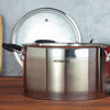 Arshia Stainless Steel Casserole with Glass Lid 24cm