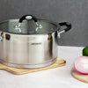 Arshia Stainless Steel Casserole with Glass Lid 24cm