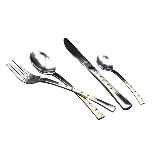 GOLD 24PCS CUTLERY SET WITH STAND