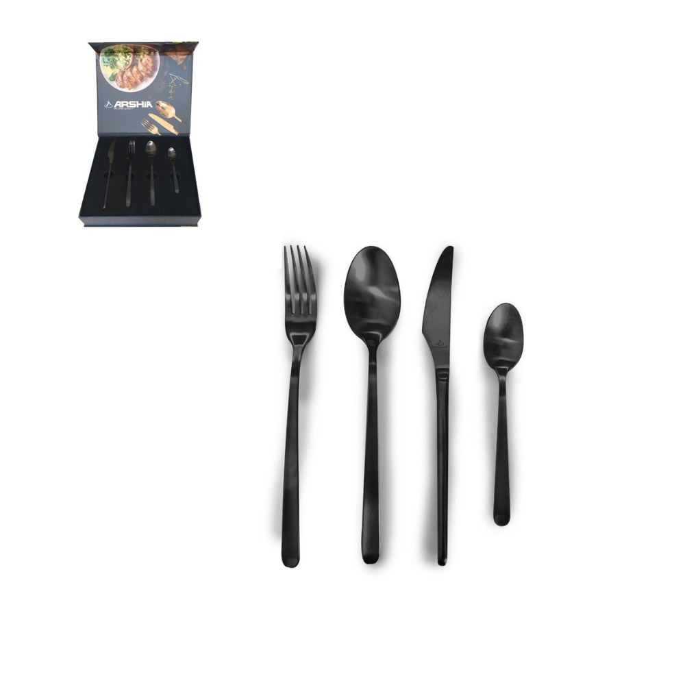 Matted Black Cutlery 24Pc Set