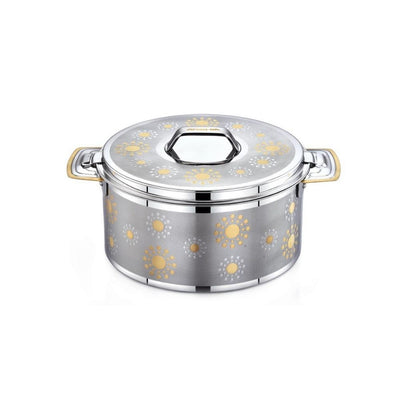 Arshia Stainless Steel Hot Pot Food Warmer Belly Shaped Line Design  Gold-Plated