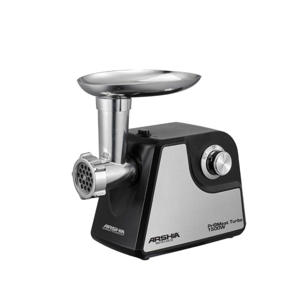 Arshia 2000W Meat Grinder with Tomato Attachment, Black,  Kebbe Attachment