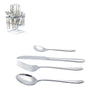 Arshia Silver Mirror Cutlery Stand 24pc Set with Butter Knife and Cake Fork
