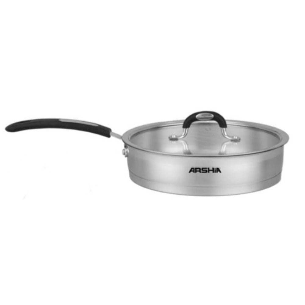 Stainless Steel Fry pan with Glass Lid 24CM