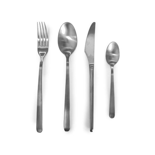 Stainless Steel Brush Cutlery 24Pc Set