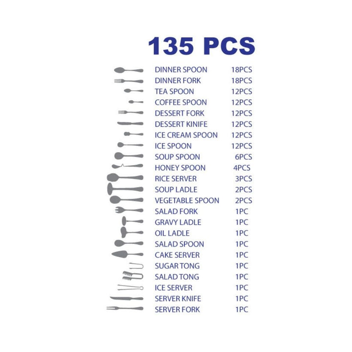Silver Cutlery 135pc Set