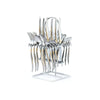 Arshia Silver Matte 24PC Cutlery Set with Stand