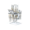Arshia Cutlery Gold and Silvery 24pc Cutlery Set with Stand