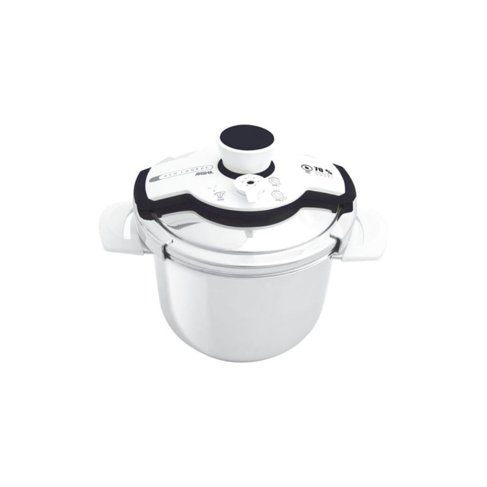 Arshia Stainless Steel Pressure Cooker White 5L