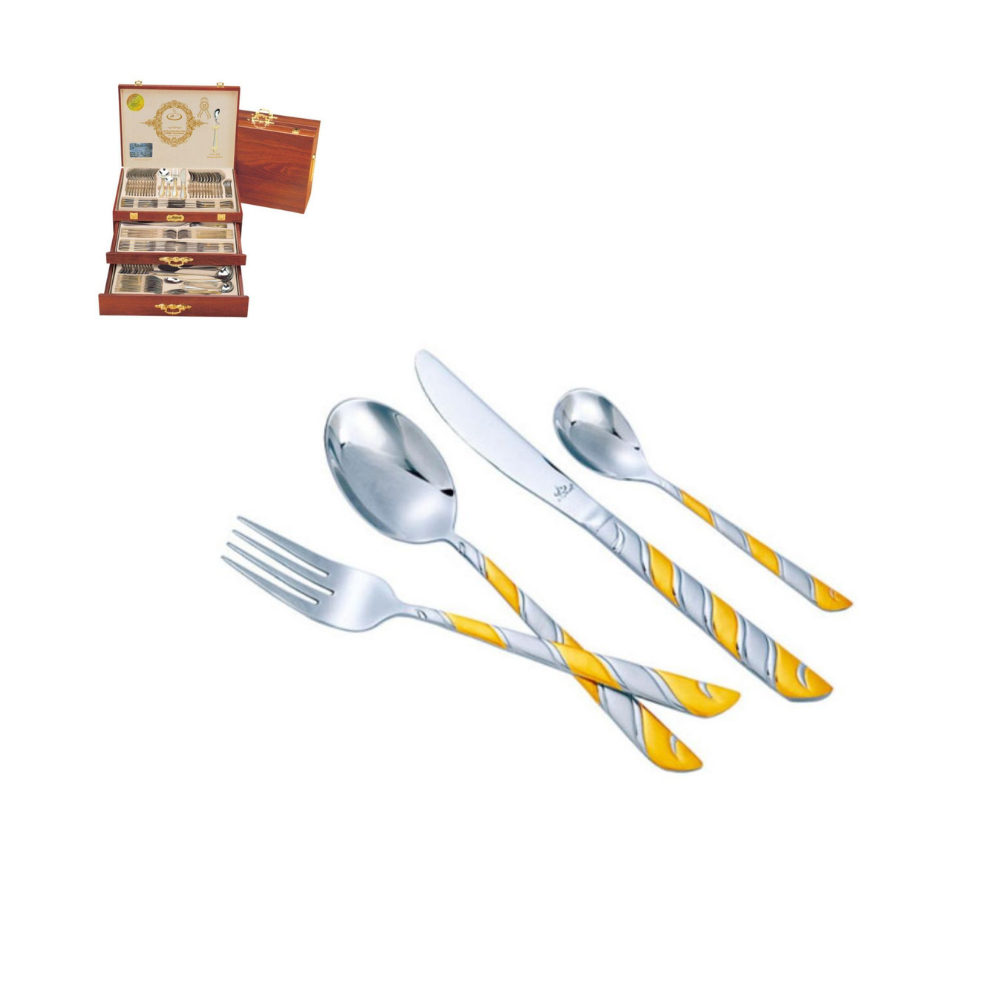Arshia Silver and Gold Cutlery 128pc  Set
