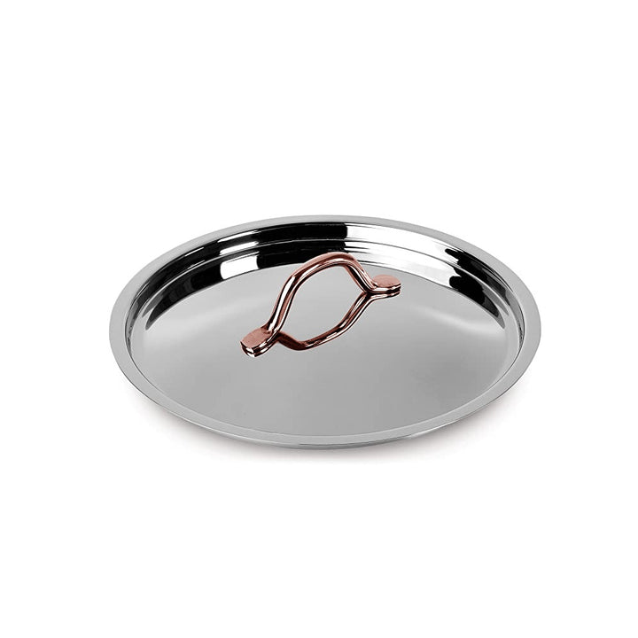 Arshia 24cm Stainless Steel Fry Pan with Dual Lids – Mirror Finish & Aluminum Base