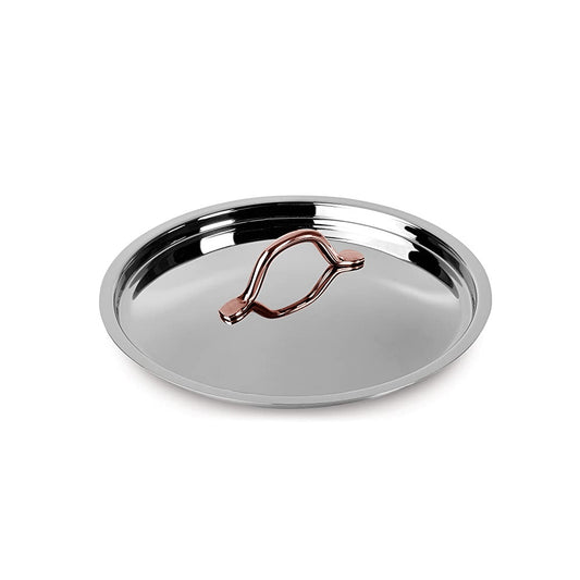 Arshia 28cm Stainless Steel Fry Pan with Dual Lids – Mirror Finish & Aluminum Base