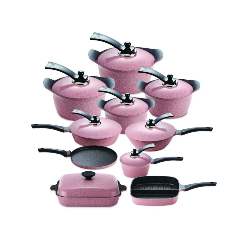 ARSHIA COOKWARE SET 18PCS PINK CO612 Dari Home