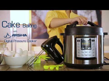 Arshia 6L Pressure Express MultiCooker,1000W Stainless Steel/ Black,,Non Stick